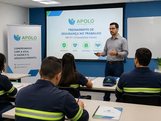 Treinamento de segurança do trabalho conduzido pela Apolo